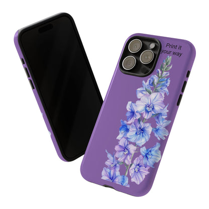 Custom cell phone tough case, Personalized Gift, July birth flower