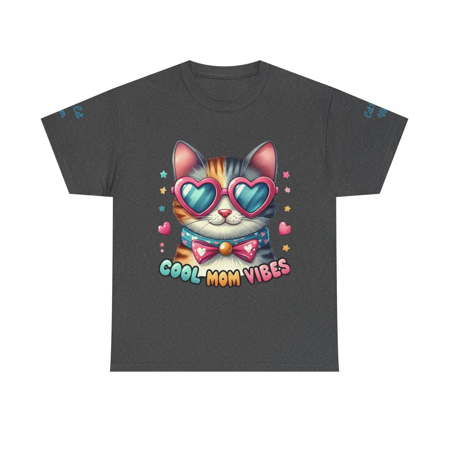 Cool Mom Vibes Cat Tee, Unisex Cotton T-Shirt, Cute Cat Shirt, Pet Lover Gift, Fun Gift for Moms, Playful Everyday Wear
