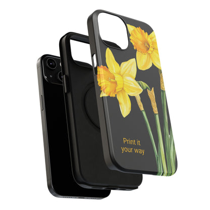 Cell Phone Cases, Daffodil March Birth Flower Impact Resistant Protective Cover, Phone Accessories, Floral Tech Gear, Birthday Gift
