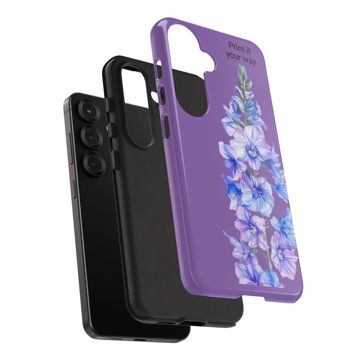 Custom cell phone tough case, Personalized Gift, July birth flower