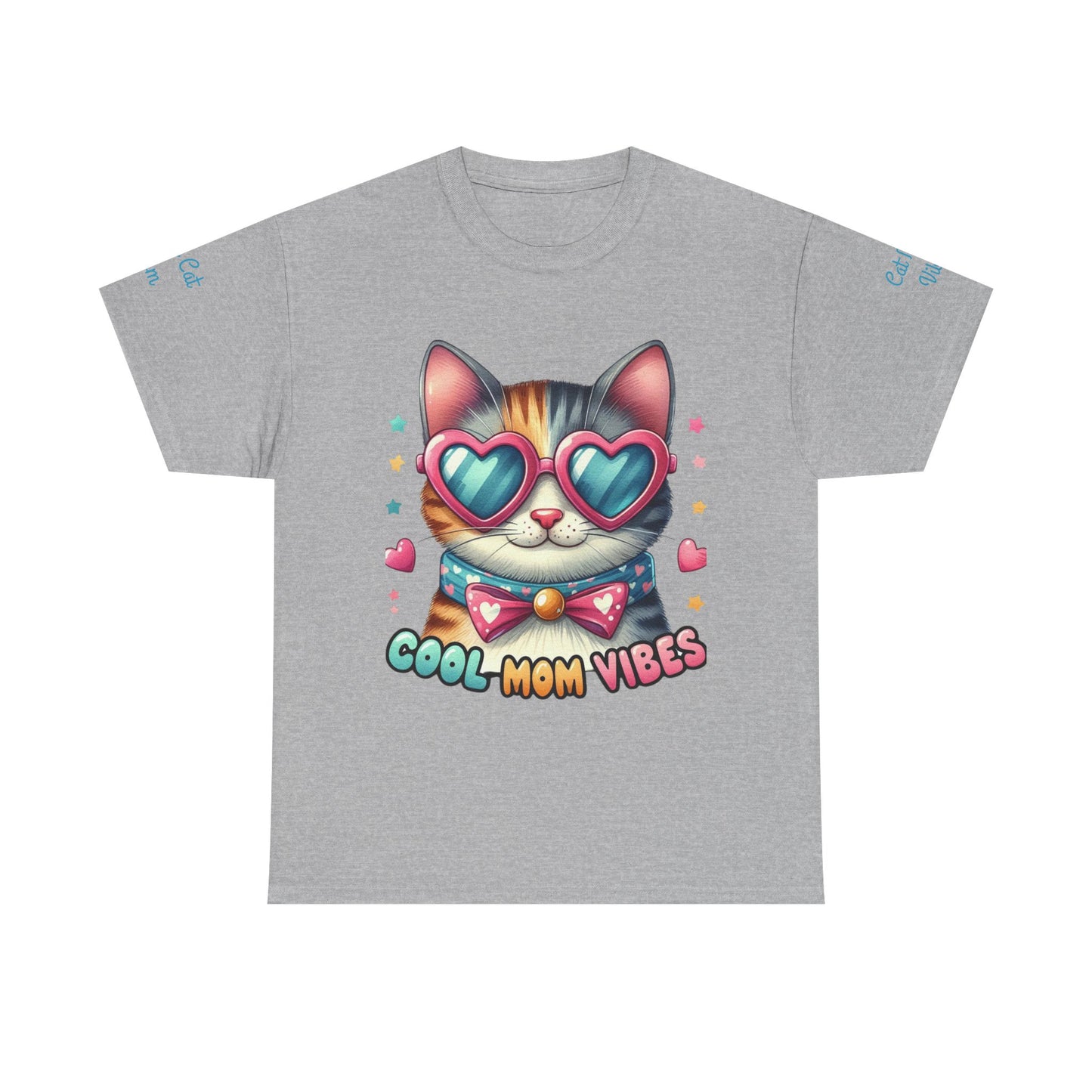 Cool Mom Vibes Cat Tee, Unisex Cotton T-Shirt, Cute Cat Shirt, Pet Lover Gift, Fun Gift for Moms, Playful Everyday Wear