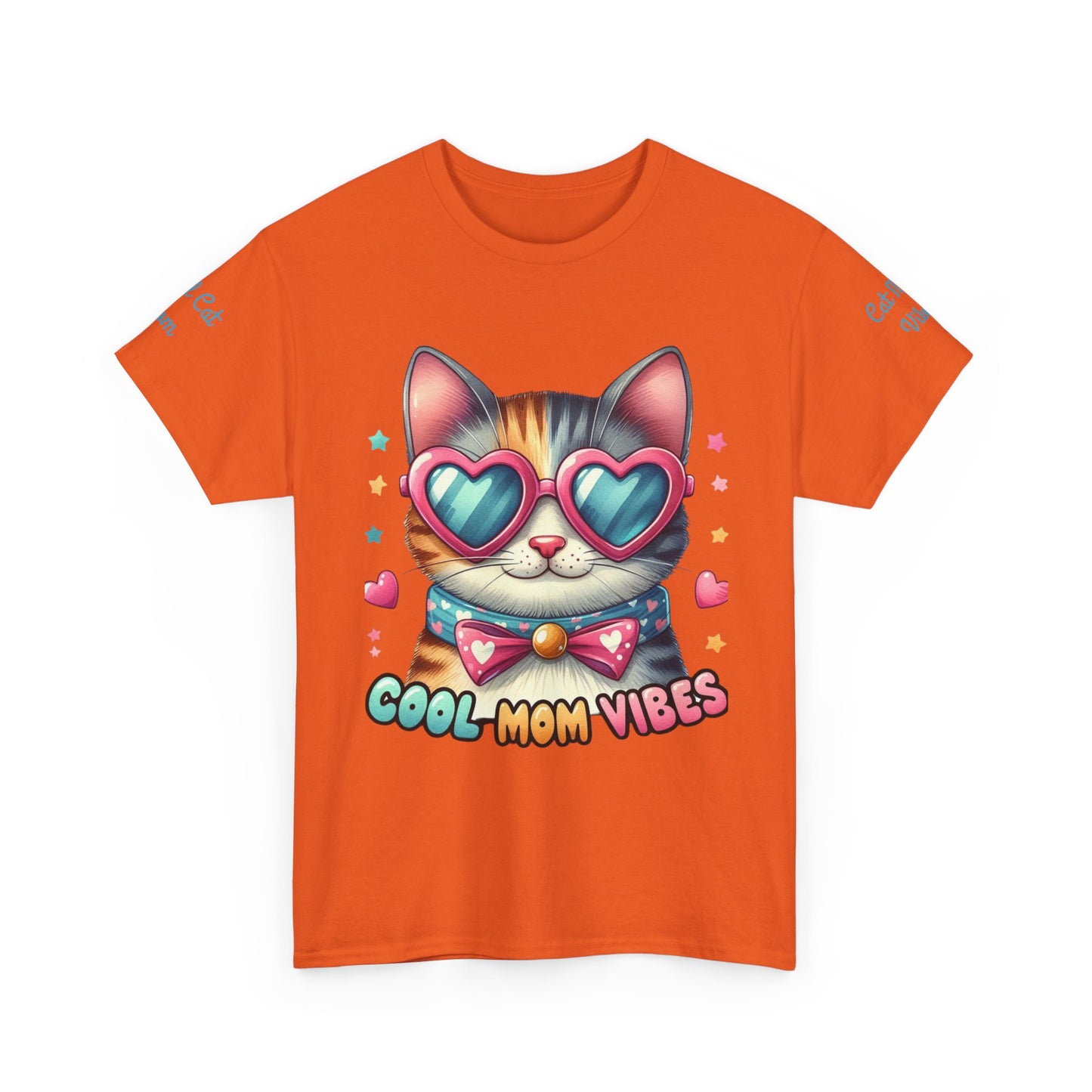 Cool Mom Vibes Cat Tee, Unisex Cotton T-Shirt, Cute Cat Shirt, Pet Lover Gift, Fun Gift for Moms, Playful Everyday Wear
