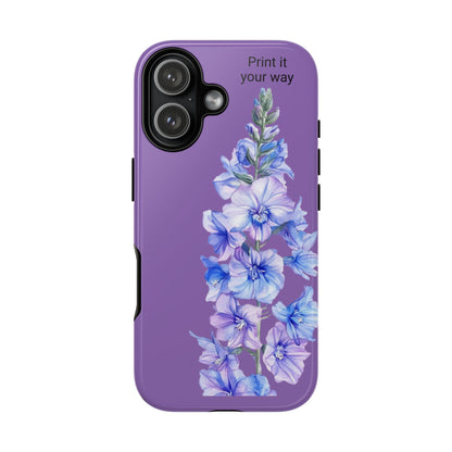 Custom cell phone tough case, Personalized Gift, July birth flower