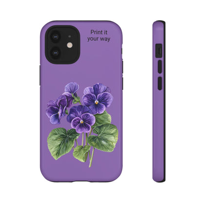 Custom cell phone tough case, Personalized Gift, February birth flower
