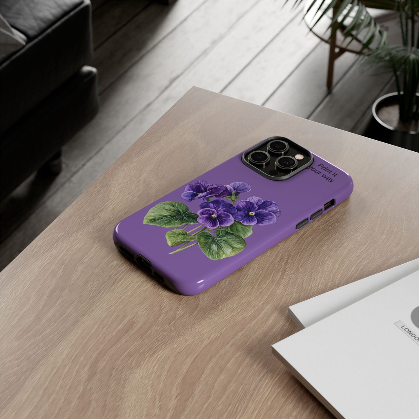 Custom cell phone tough case, Personalized Gift, February birth flower