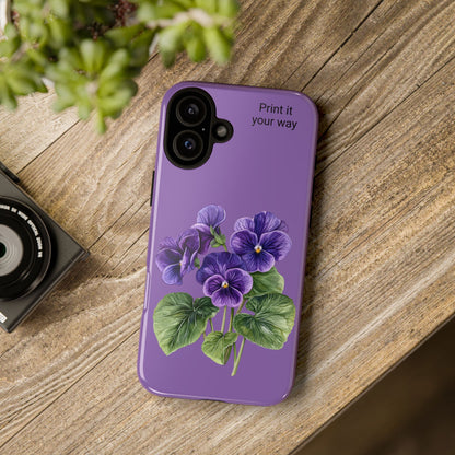 Custom cell phone tough case, Personalized Gift, February birth flower