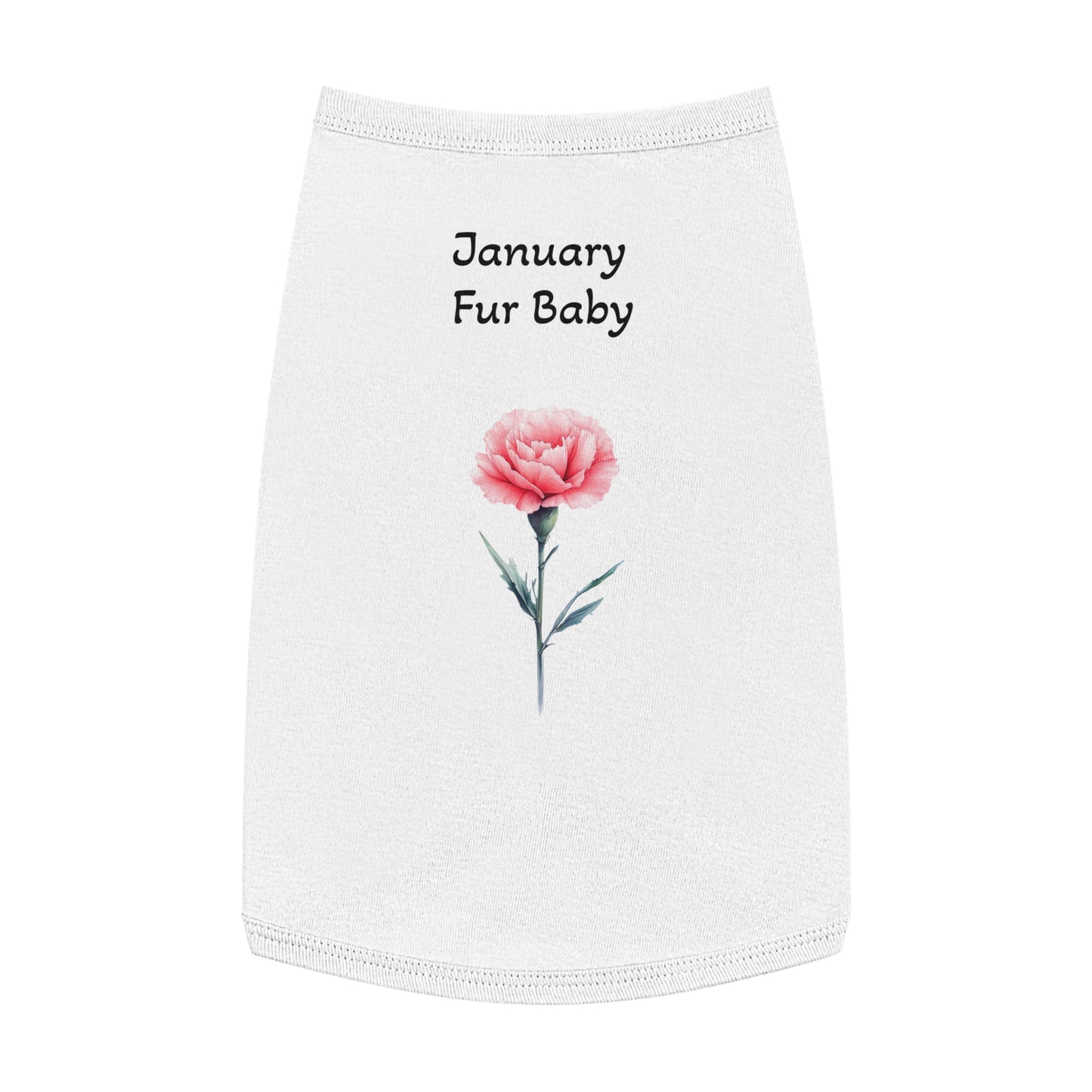 Graphic Pet Tank Top, January Fur Baby - Dog Lover Gift, Birthday Present, Floral Sleeveless Shirt, Cute Pet Apparel, Pet Owner