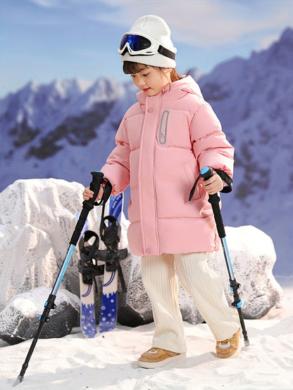 Youngsters' WarmthMax Hooded Parka Jacket - Ultra-Thick, Windproof, and Water-Resistant Winter Coat with Multiple Pockets for Boys and Girls, Machine Washable, Easy Care, and Perfect for Outdoor Play