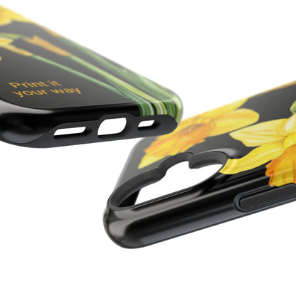 Cell Phone Cases, Daffodil March Birth Flower Impact Resistant Protective Cover, Phone Accessories, Floral Tech Gear, Birthday Gift