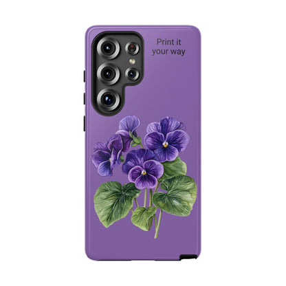 Custom cell phone tough case, Personalized Gift, February birth flower