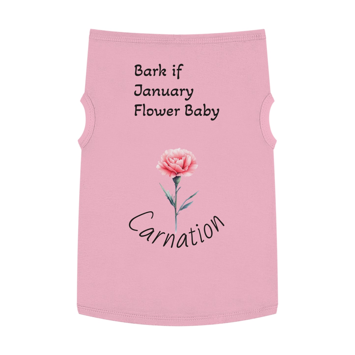 Graphic Pet Tank Top, January Fur Baby - Dog Lover Gift, Birthday Present, Floral Sleeveless Shirt, Cute Pet Apparel, Pet Owner