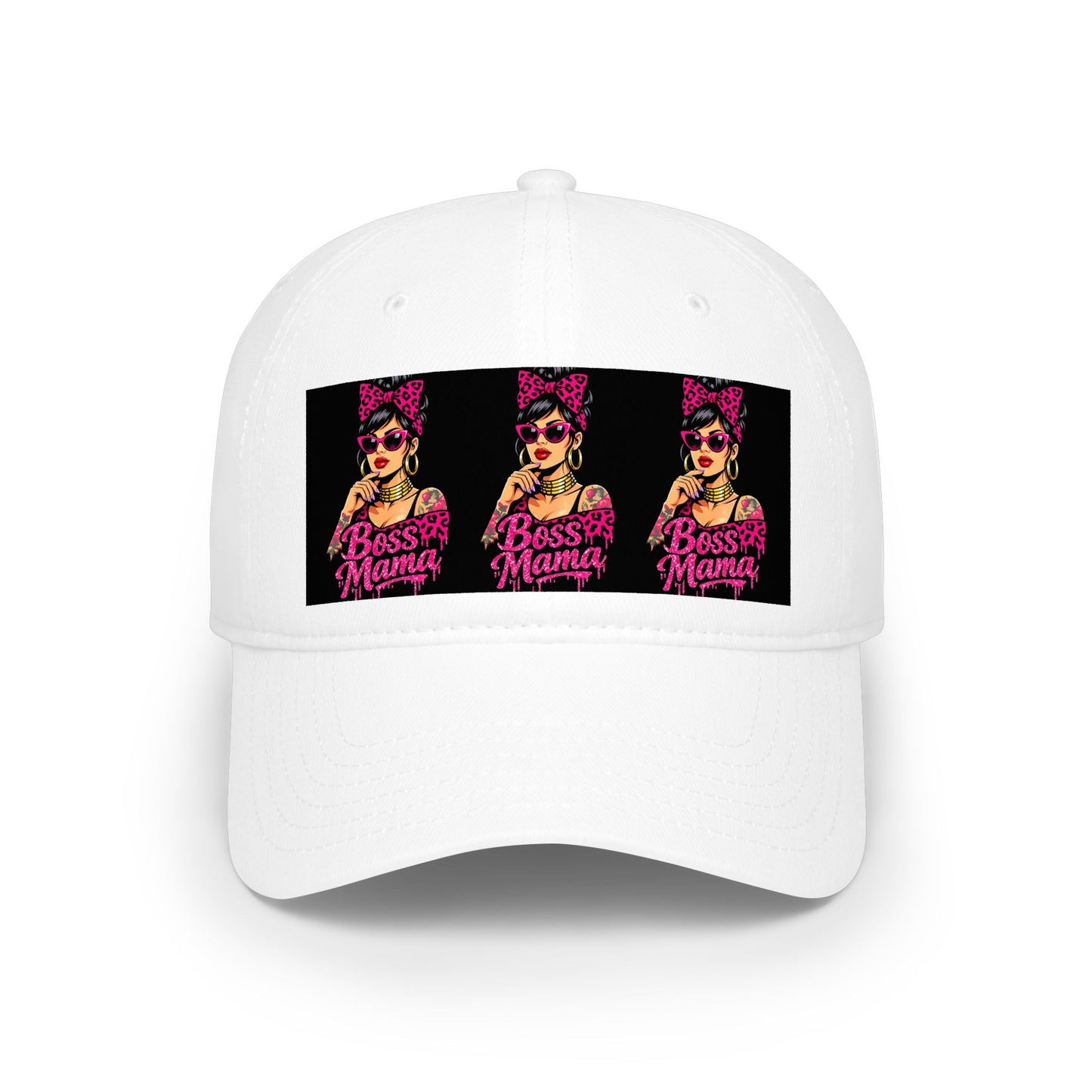 Boss Mama Low Profile Baseball Cap | Retro pop art, pink & black