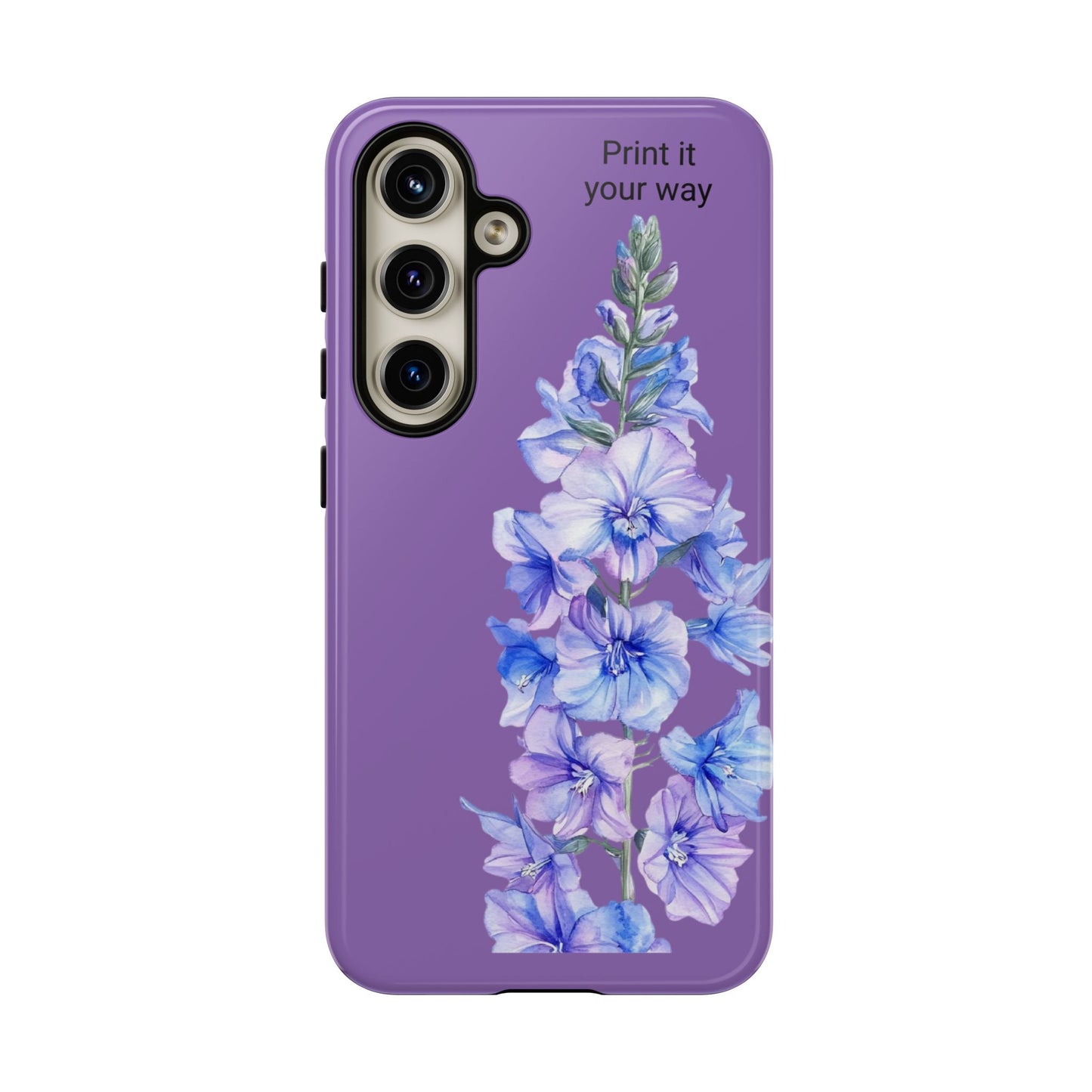 Custom cell phone tough case, Personalized Gift, July birth flower