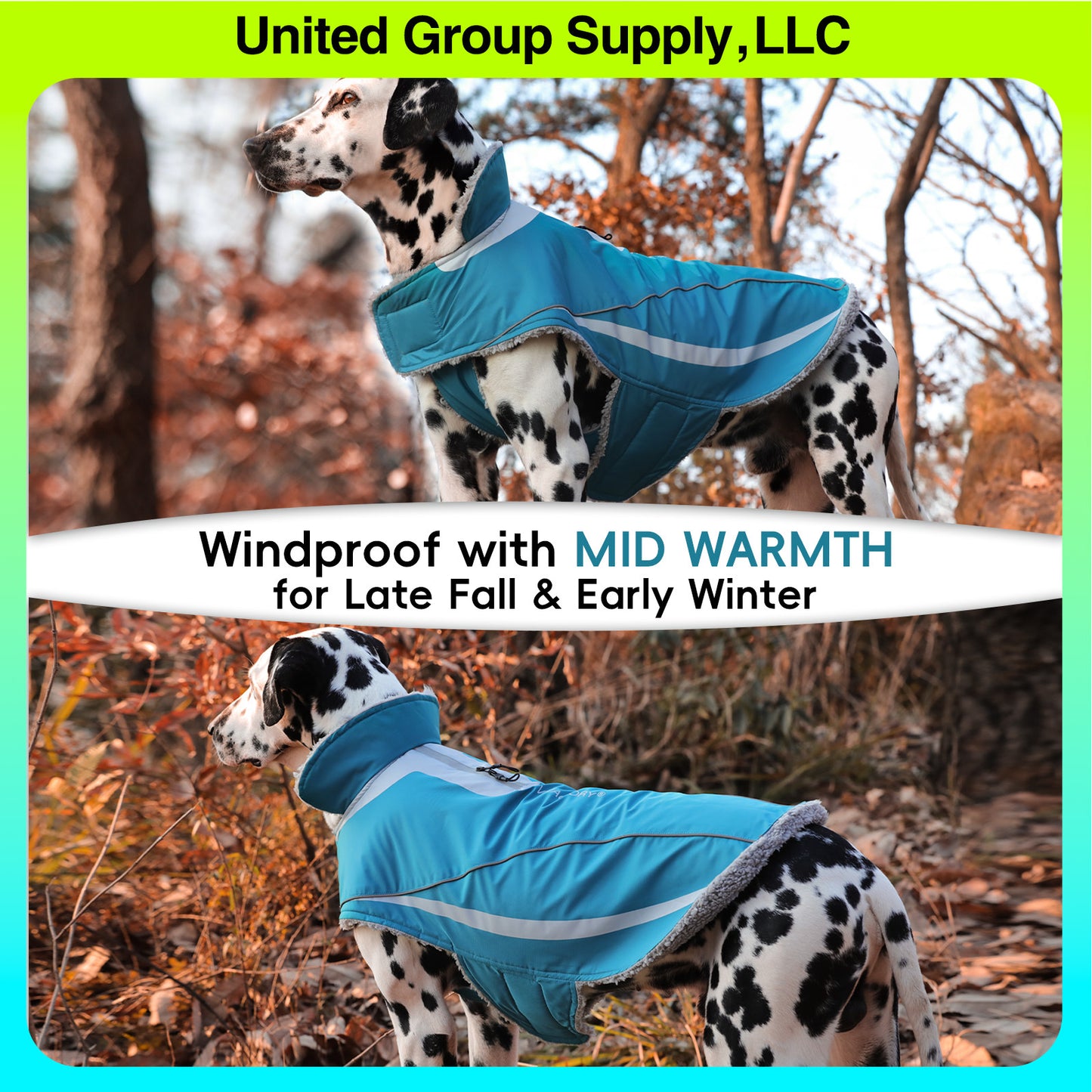 VIVAGLORY Dog Coat Dog Jacket For Winter Fleece Dog Vest For Golden Retriever, Fleece Dog Fleece Coat Dog Parka For Cold Weather Puppy Coat For Medium Dog, Harness Hole Puppy Jacket Dog Coat For Halloween Dog Jacket For Shar