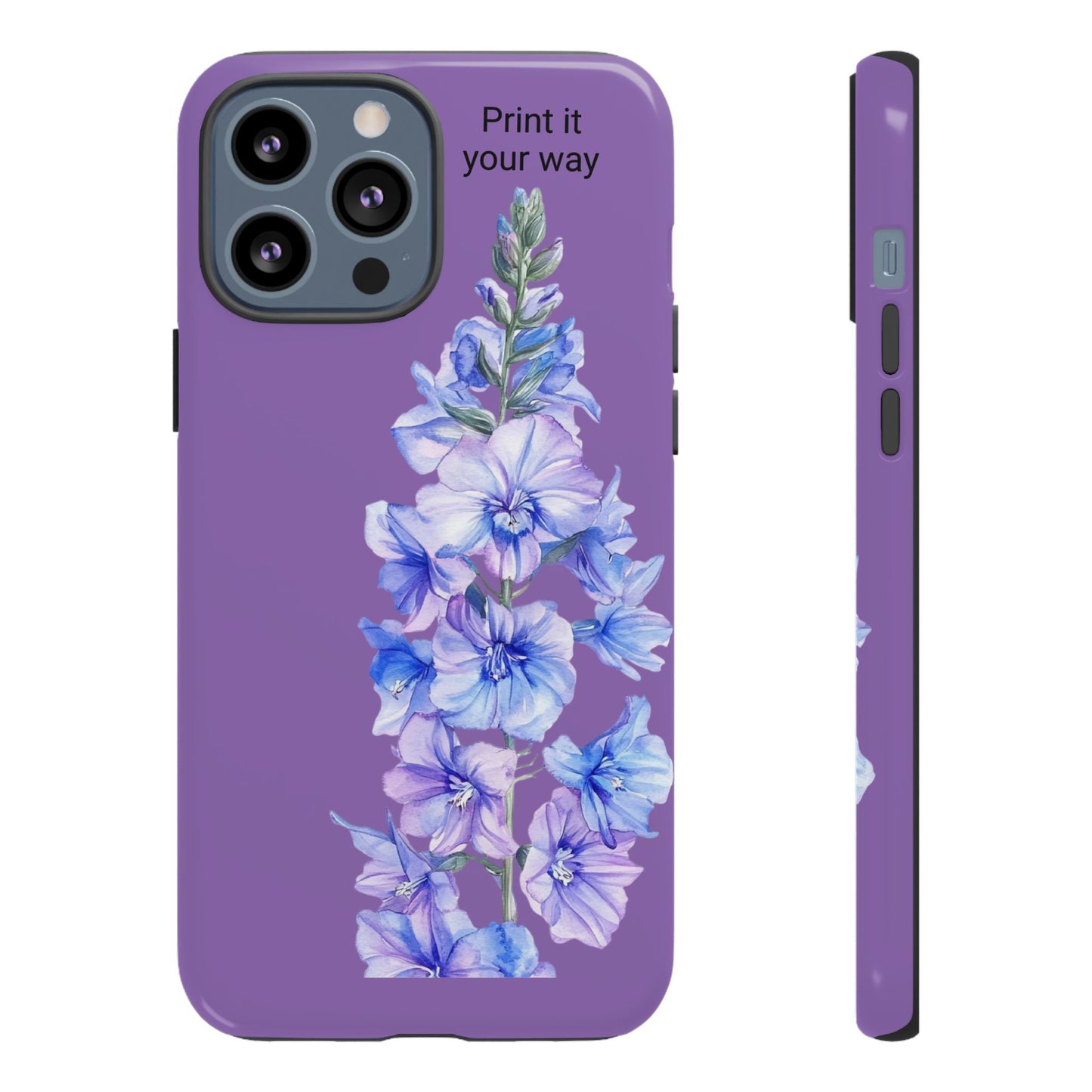 Custom cell phone tough case, Personalized Gift, July birth flower