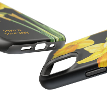 Cell Phone Cases, Daffodil March Birth Flower Impact Resistant Protective Cover, Phone Accessories, Floral Tech Gear, Birthday Gift