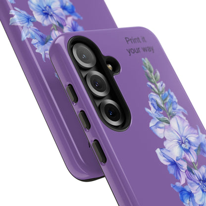 Custom cell phone tough case, Personalized Gift, July birth flower