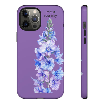Custom cell phone tough case, Personalized Gift, July birth flower