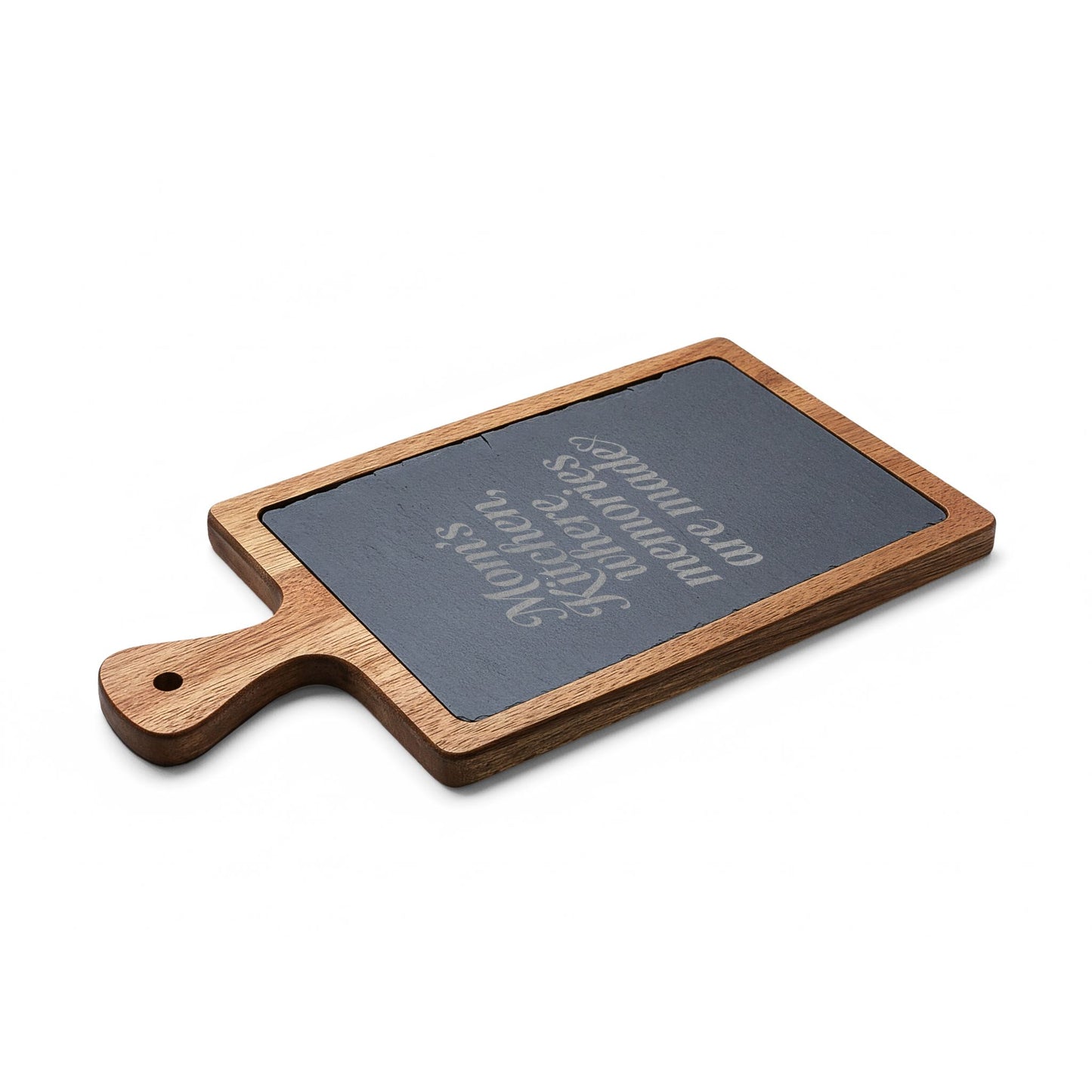 Personalized Engraved Charcuterie Board with Slate Inset & Cheese Tools