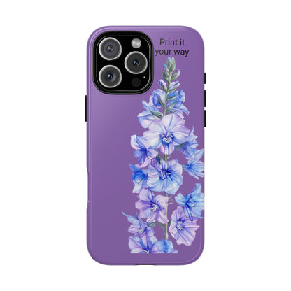 Custom cell phone tough case, Personalized Gift, July birth flower