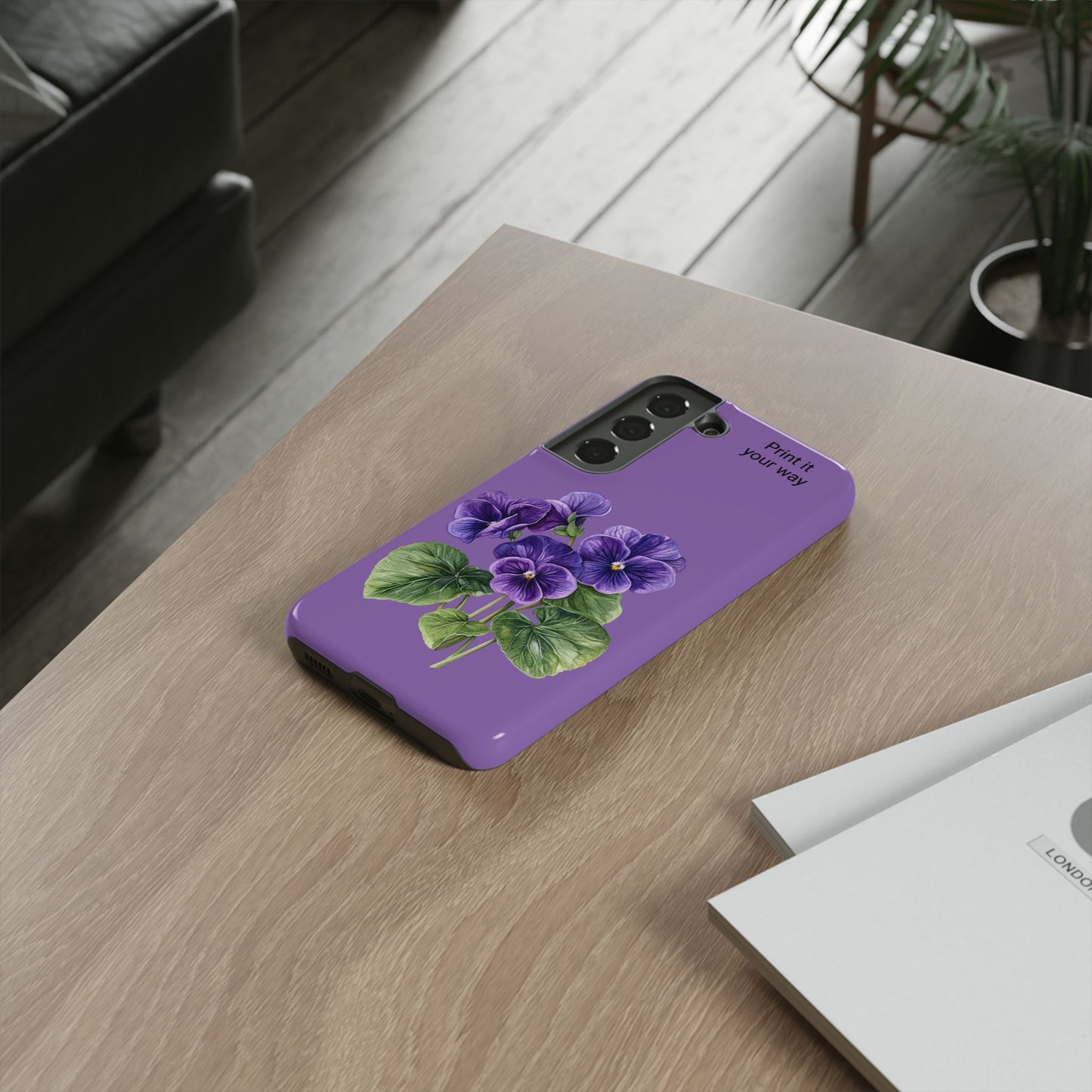 Custom cell phone tough case, Personalized Gift, February birth flower