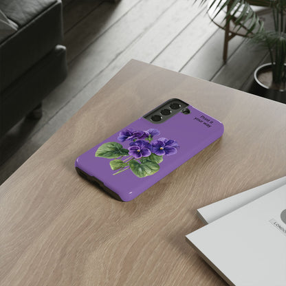 Custom cell phone tough case, Personalized Gift, February birth flower
