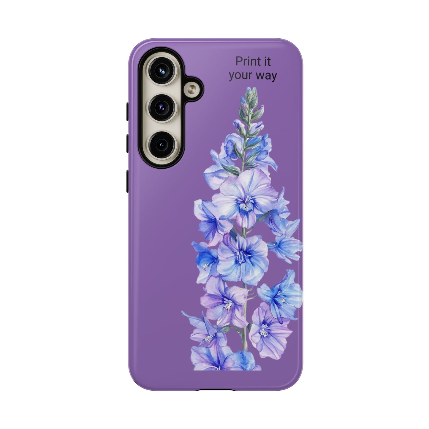 Custom cell phone tough case, Personalized Gift, July birth flower