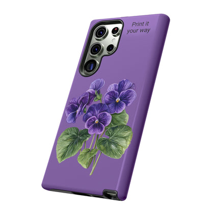 Custom cell phone tough case, Personalized Gift, February birth flower
