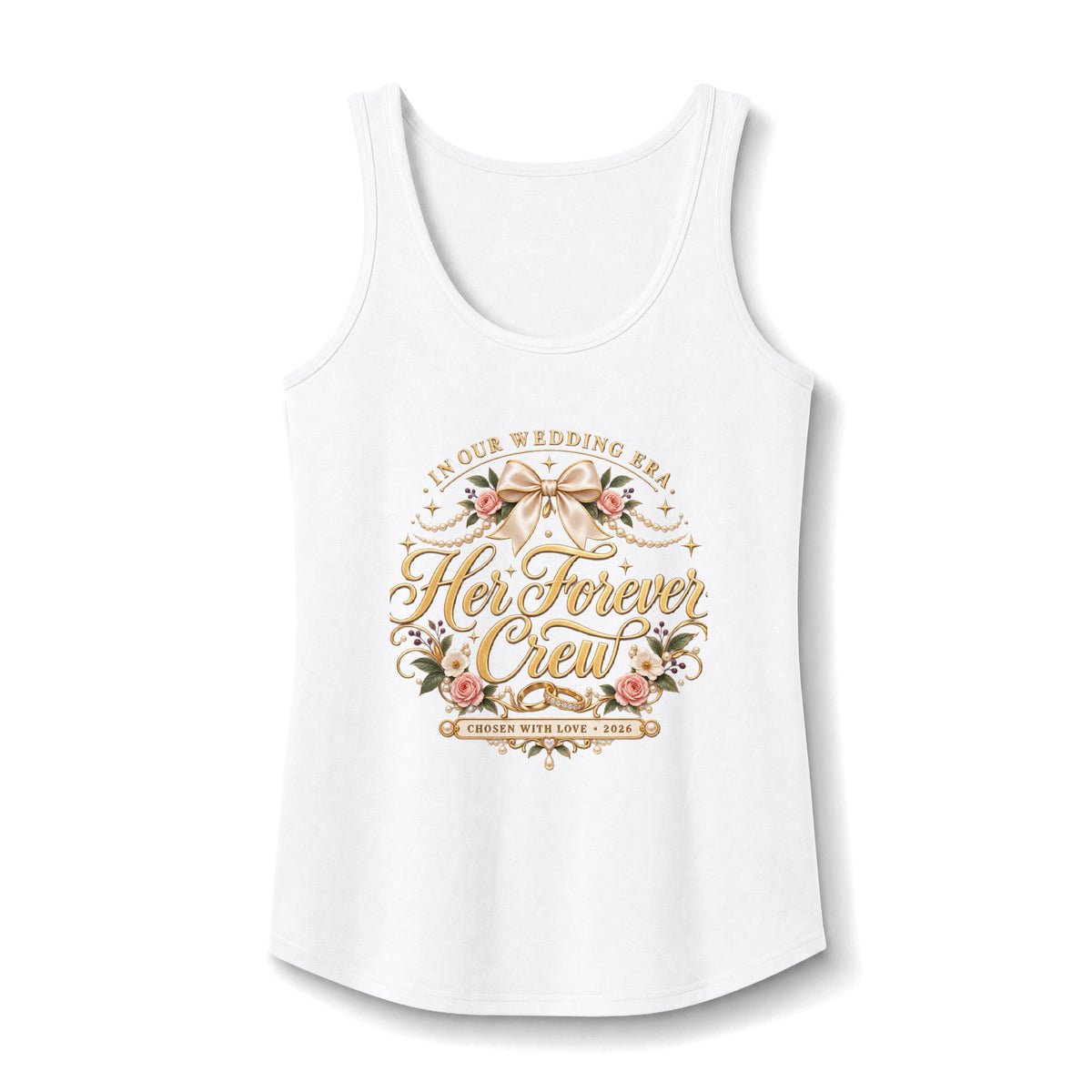 Her Forever Crew tank top | Bridal Party Floral Top