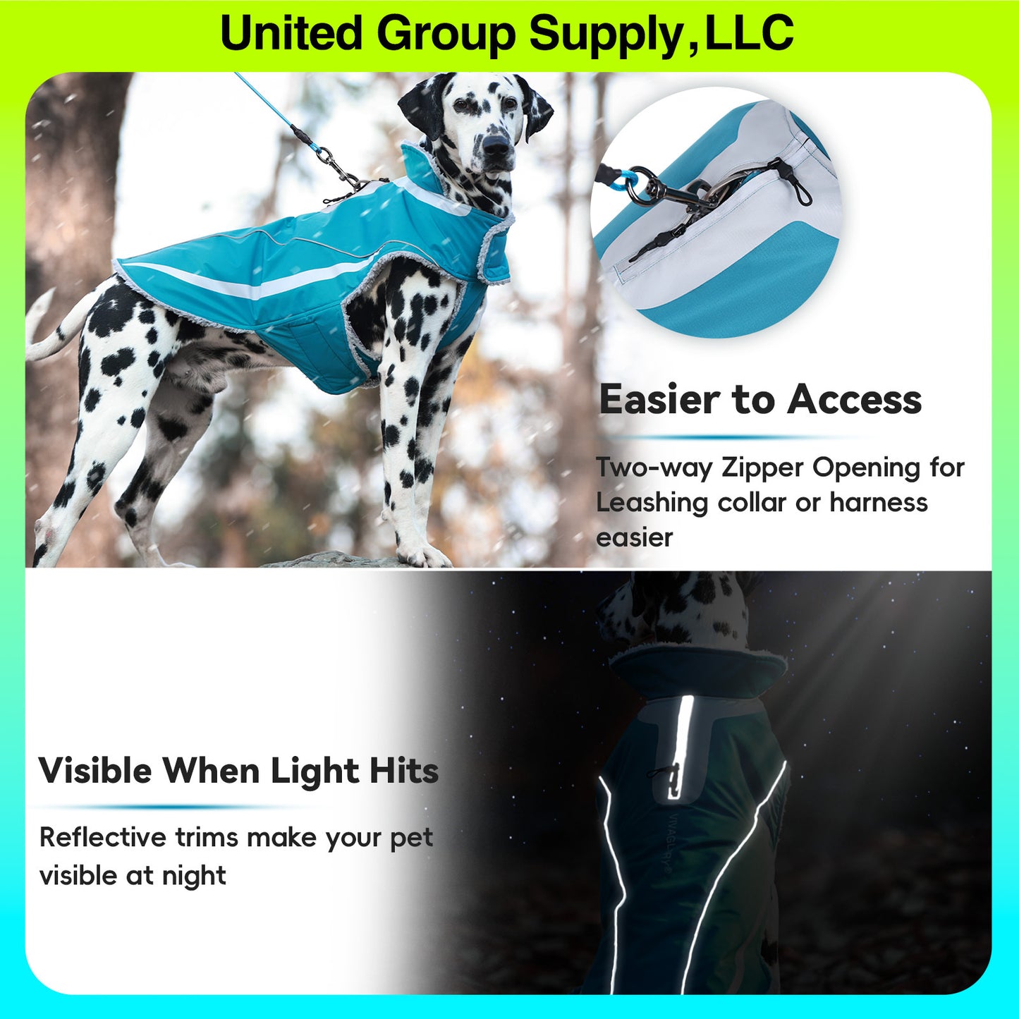 VIVAGLORY Dog Coat Dog Jacket For Winter Fleece Dog Vest For Golden Retriever, Fleece Dog Fleece Coat Dog Parka For Cold Weather Puppy Coat For Medium Dog, Harness Hole Puppy Jacket Dog Coat For Halloween Dog Jacket For Shar