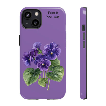 Custom cell phone tough case, Personalized Gift, February birth flower