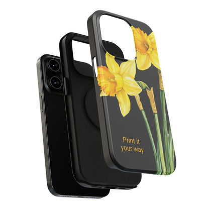 Cell Phone Cases, Daffodil March Birth Flower Impact Resistant Protective Cover, Phone Accessories, Floral Tech Gear, Birthday Gift