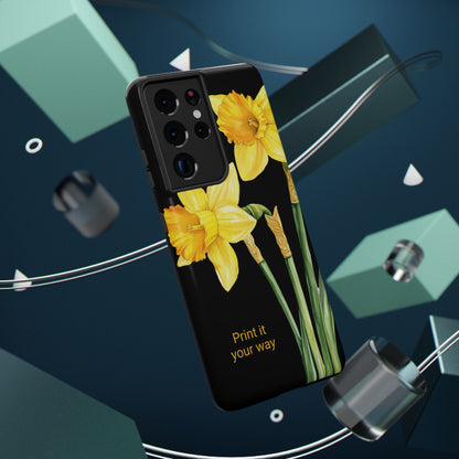 Cell Phone Cases, Daffodil March Birth Flower Impact Resistant Protective Cover, Phone Accessories, Floral Tech Gear, Birthday Gift