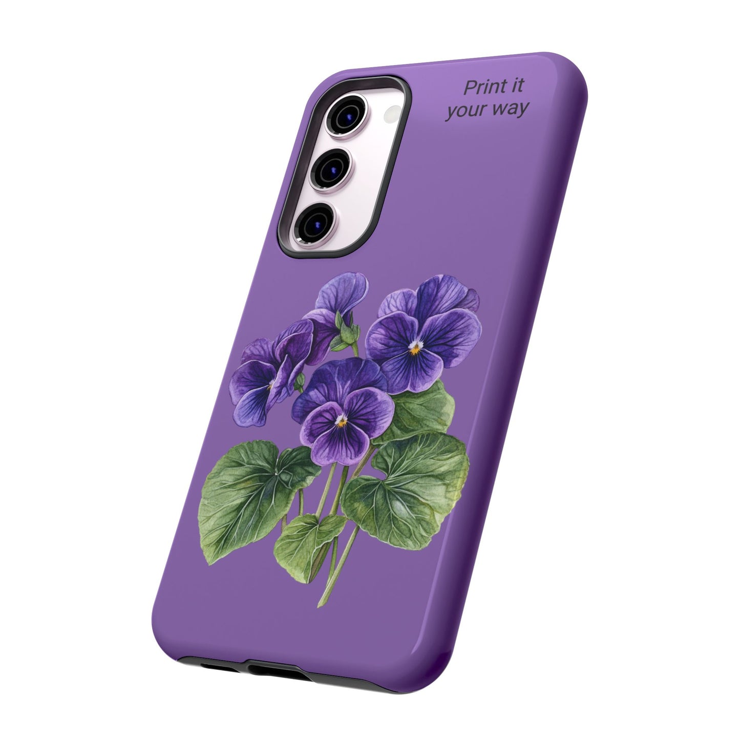 Custom cell phone tough case, Personalized Gift, February birth flower