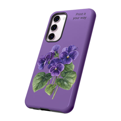 Custom cell phone tough case, Personalized Gift, February birth flower