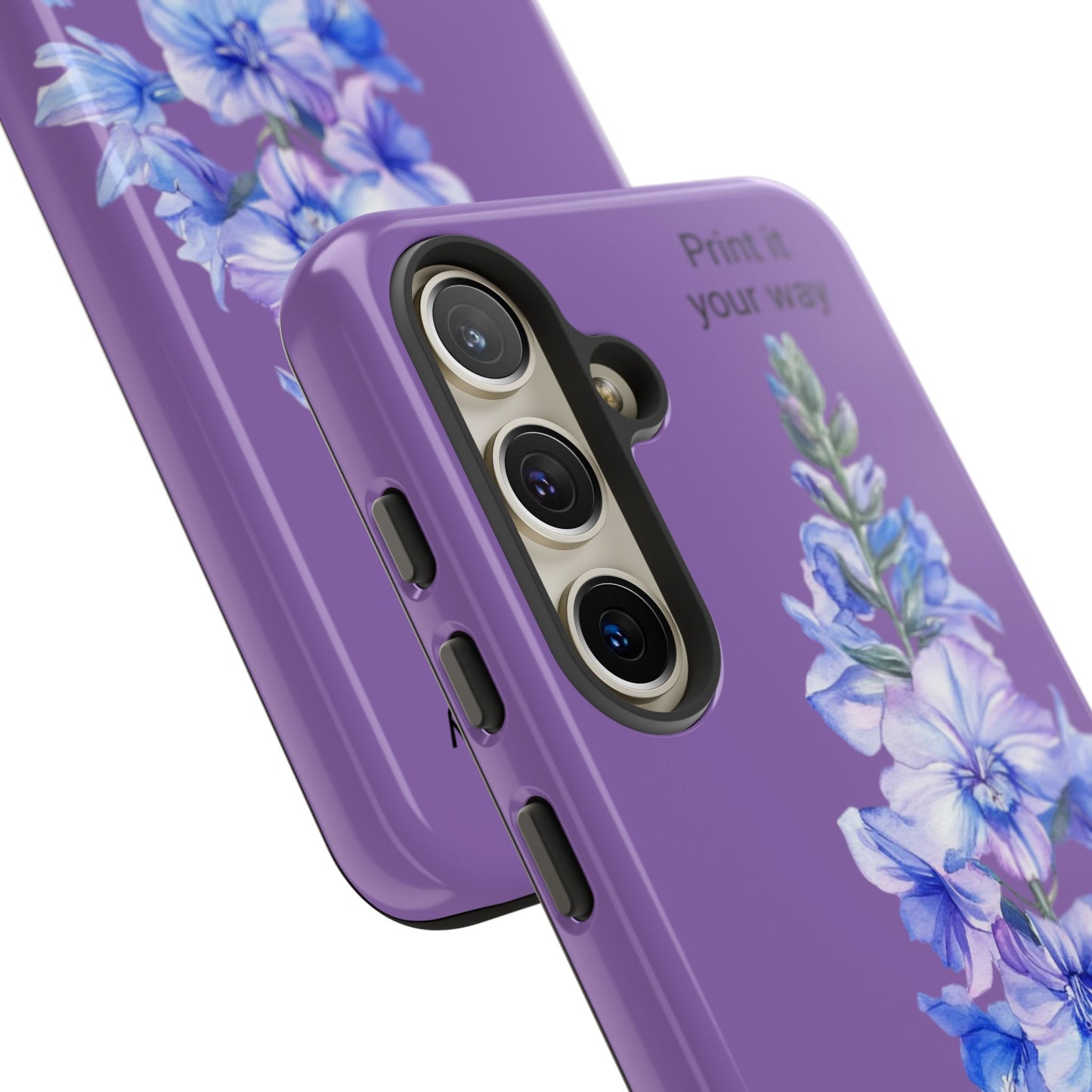 Custom cell phone tough case, Personalized Gift, July birth flower