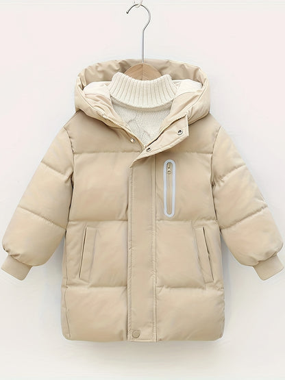 Youngsters' WarmthMax Hooded Parka Jacket - Ultra-Thick, Windproof, and Water-Resistant Winter Coat with Multiple Pockets for Boys and Girls, Machine Washable, Easy Care, and Perfect for Outdoor Play