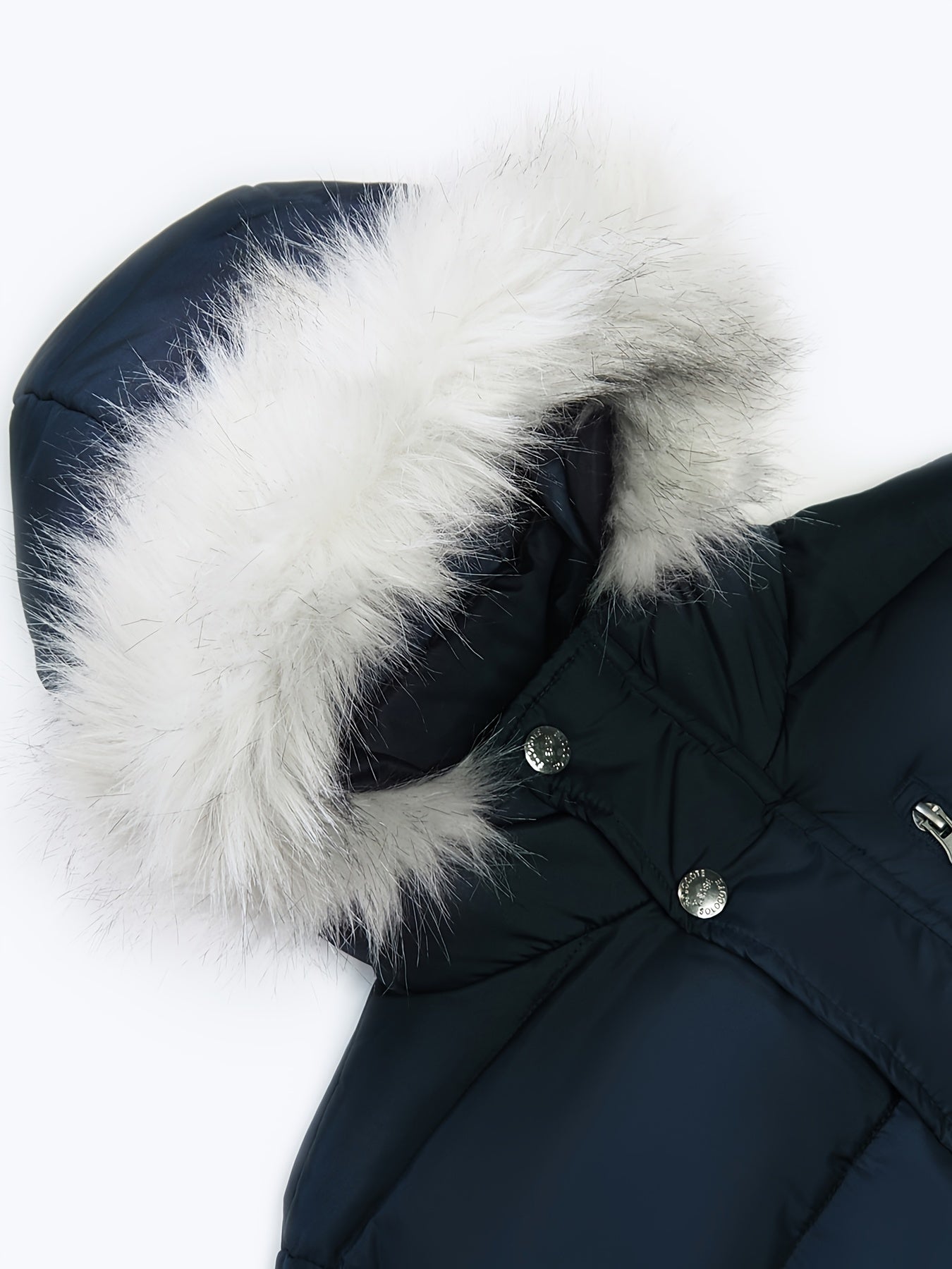 Thick Padded Girls Teens Furry Hooded Windproof Parka Coat with Pockets, Zipper Long Sleeve Winter Jacket