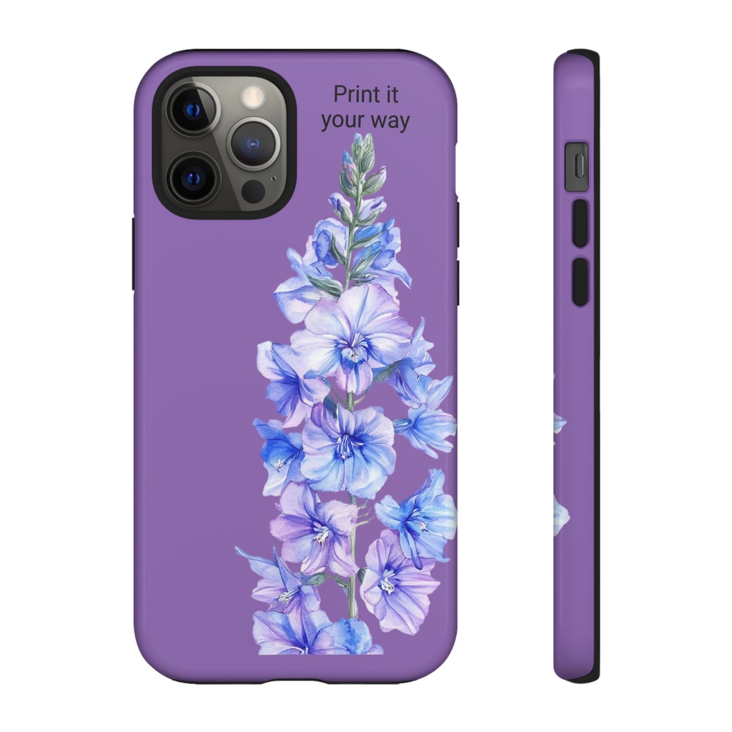 Custom cell phone tough case, Personalized Gift, July birth flower