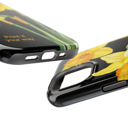 Cell Phone Cases, Daffodil March Birth Flower Impact Resistant Protective Cover, Phone Accessories, Floral Tech Gear, Birthday Gift