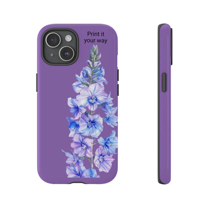 Custom cell phone tough case, Personalized Gift, July birth flower