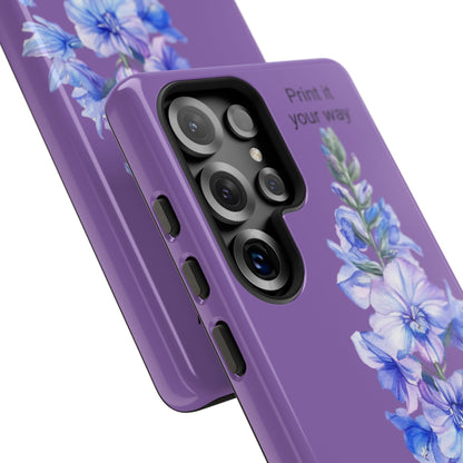 Custom cell phone tough case, Personalized Gift, July birth flower