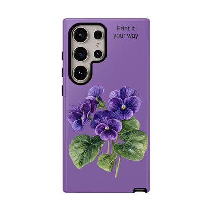 Custom cell phone tough case, Personalized Gift, February birth flower