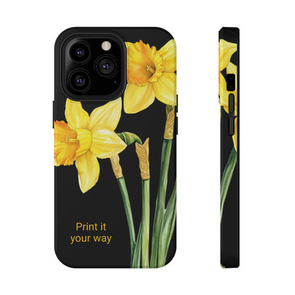 Cell Phone Cases, Daffodil March Birth Flower Impact Resistant Protective Cover, Phone Accessories, Floral Tech Gear, Birthday Gift