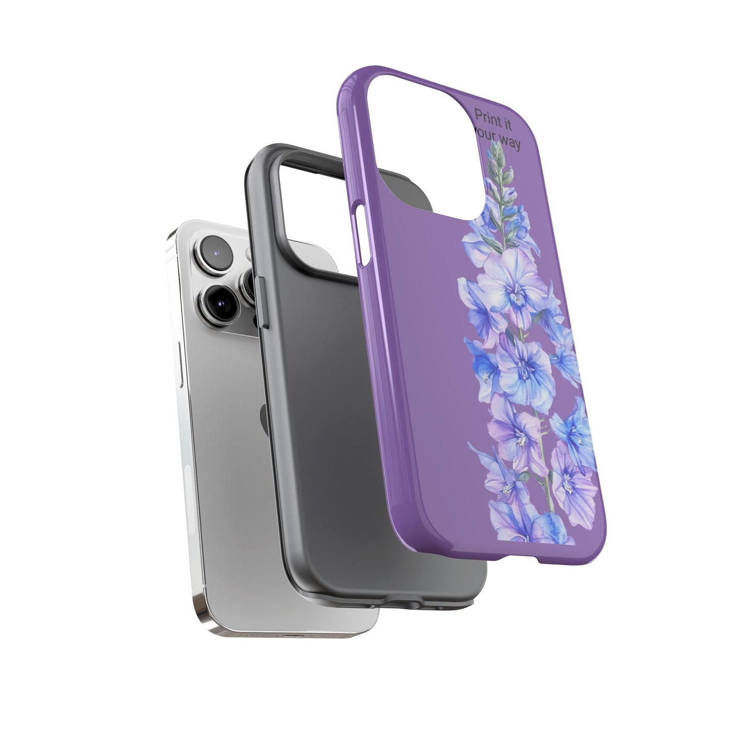 Custom cell phone tough case, Personalized Gift, July birth flower