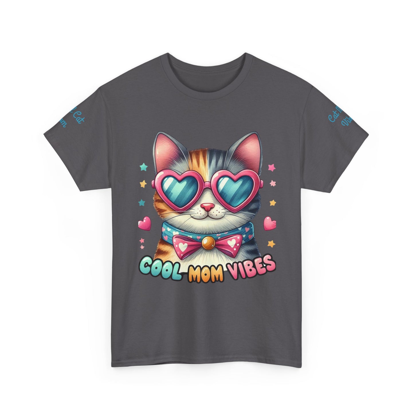 Cool Mom Vibes Cat Tee, Unisex Cotton T-Shirt, Cute Cat Shirt, Pet Lover Gift, Fun Gift for Moms, Playful Everyday Wear