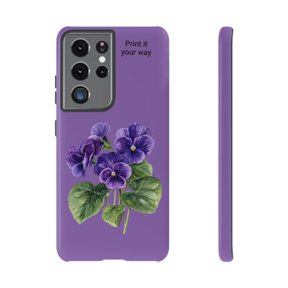 Custom cell phone tough case, Personalized Gift, February birth flower