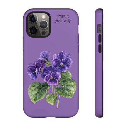 Custom cell phone tough case, Personalized Gift, February birth flower