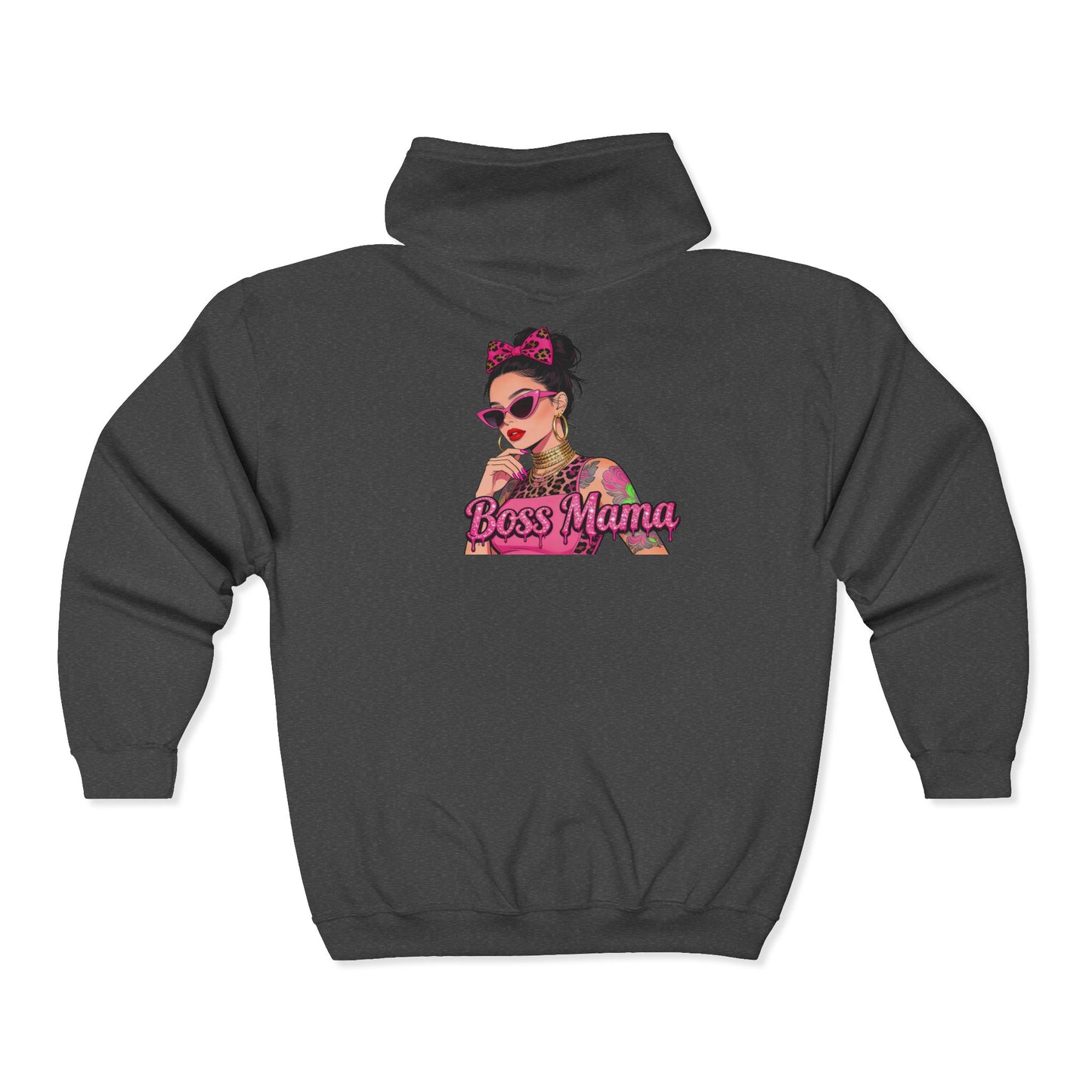 Boss Mama Zip Hoodie | Personalized Rachel, Pink Mom Design