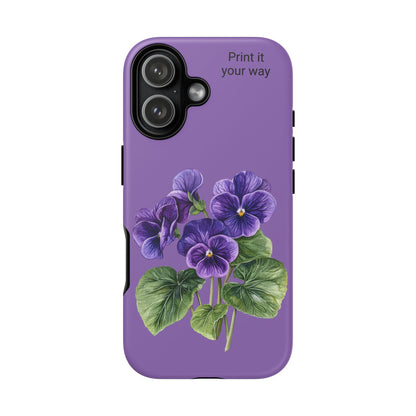 Custom cell phone tough case, Personalized Gift, February birth flower